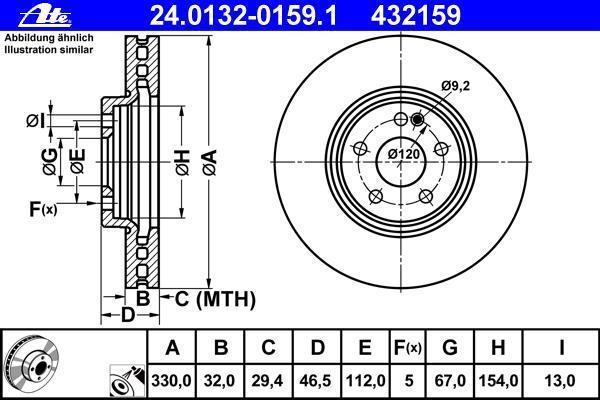 Disques de frein ATE ref. 24.0132-0159.1
