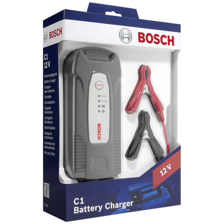 Chargeur de batterie de voiture ((de 6 à 12 V, et câbles)) BOSCH C1 - ref. 0 189 999 01M