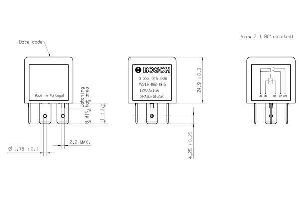 Relais BOSCH 0 332 015 006