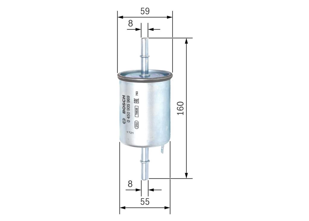 Filtre à carburant (Filtre à gasoil) BOSCH ref. 0 450 905 969