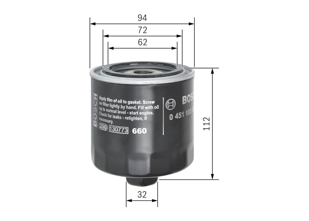 Filtro de aceite BOSCH ref. 0 451 103 084