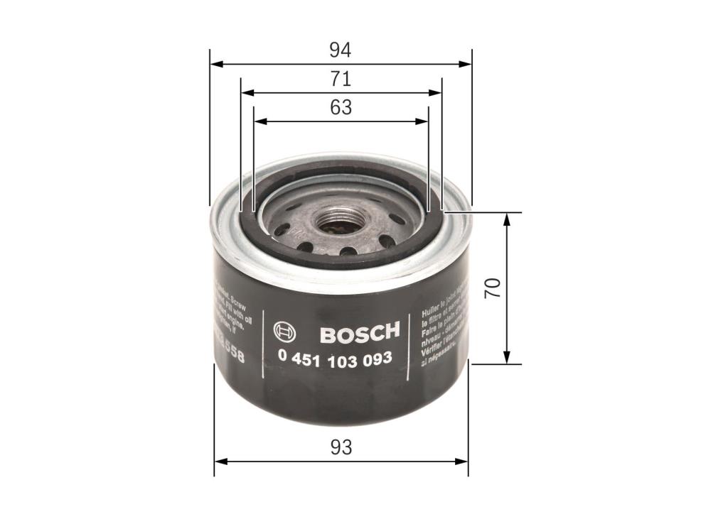 Filtre à huile BOSCH 0 451 103 093