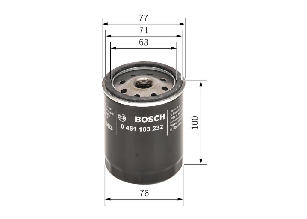 Filtre à huile BOSCH ref. 0 451 103 232