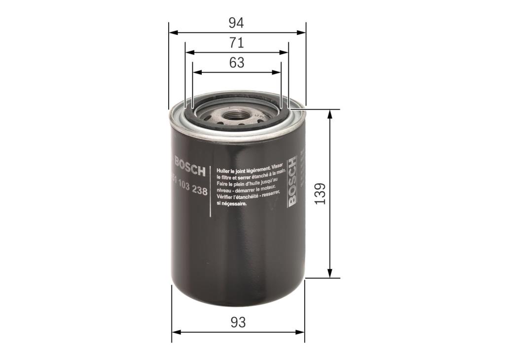 Filtro de aceite BOSCH 0 451 103 238