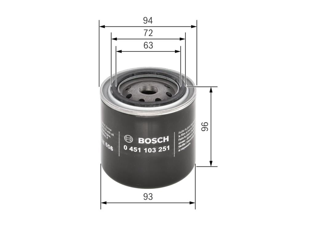 Filtre à huile BOSCH ref. 0 451 103 251