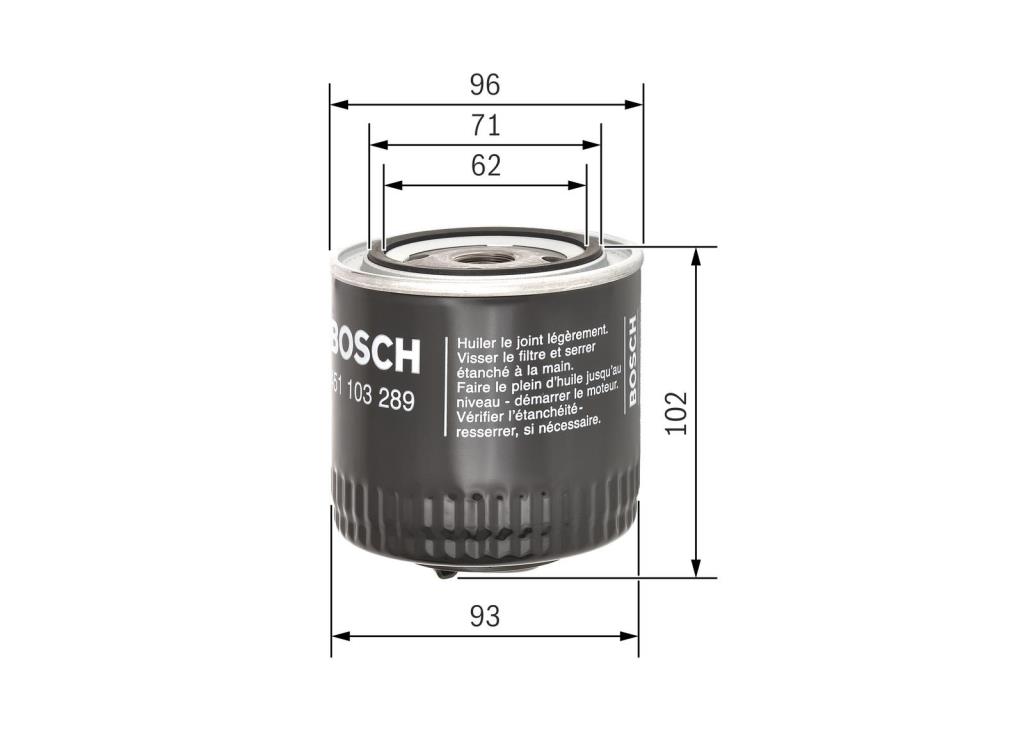 Filtre à huile BOSCH 0 451 103 289