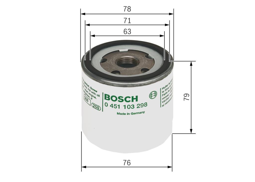 Filtre à huile BOSCH ref. 0 451 103 298