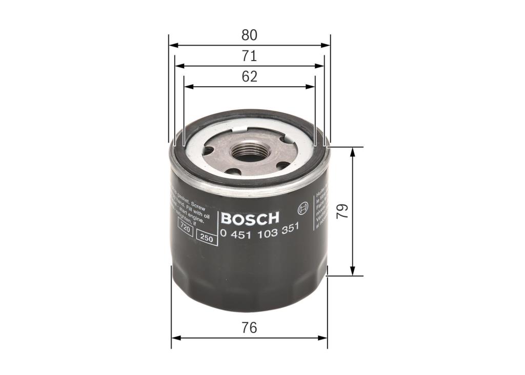 Filtro de aceite BOSCH ref. 0 451 103 351