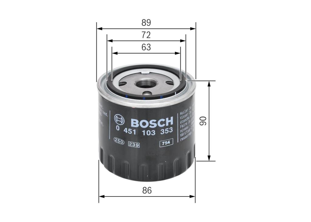 Filtro de aceite BOSCH ref. 0 451 103 353