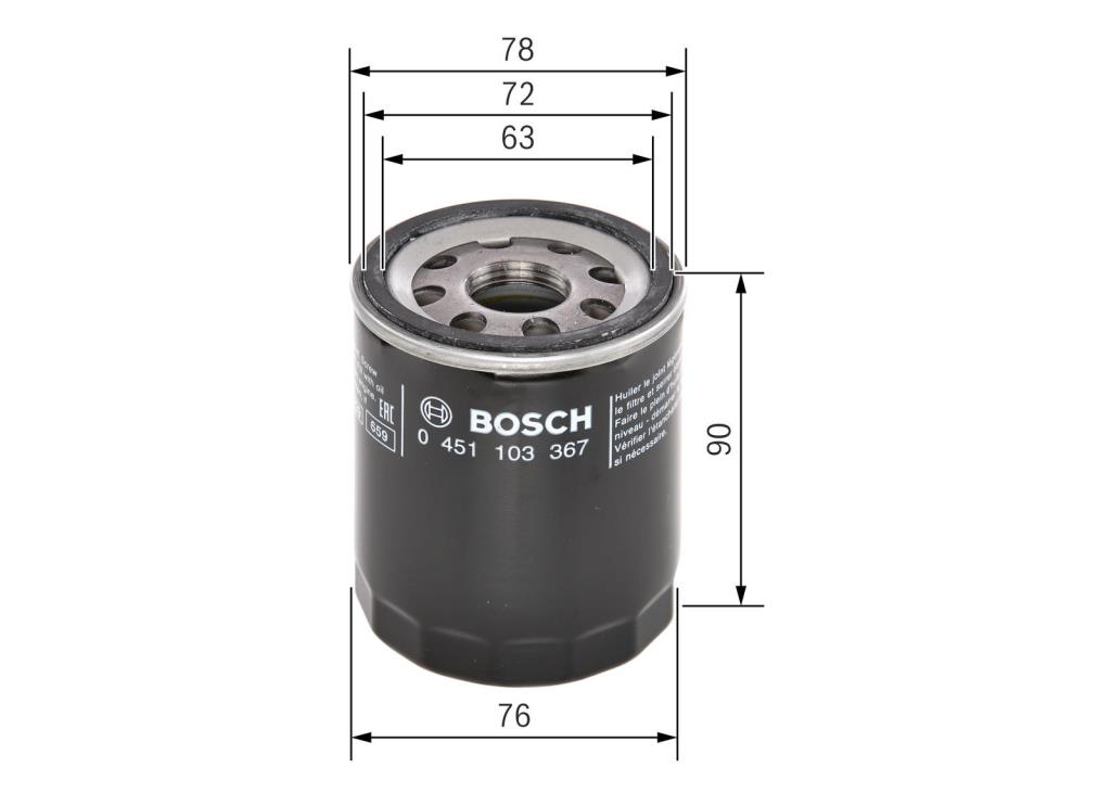 Filtre à huile BOSCH ref. 0 451 103 367