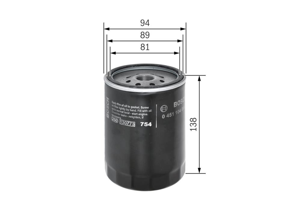 Filtro de aceite BOSCH 0 451 104 064
