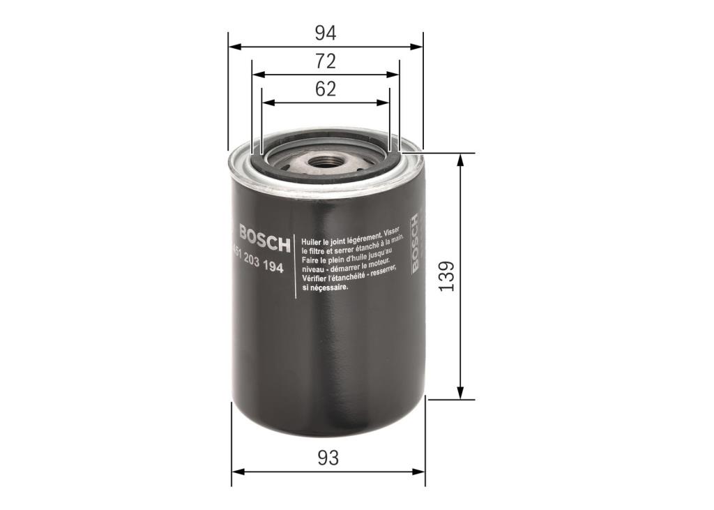 Filtre à huile BOSCH 0 451 203 194