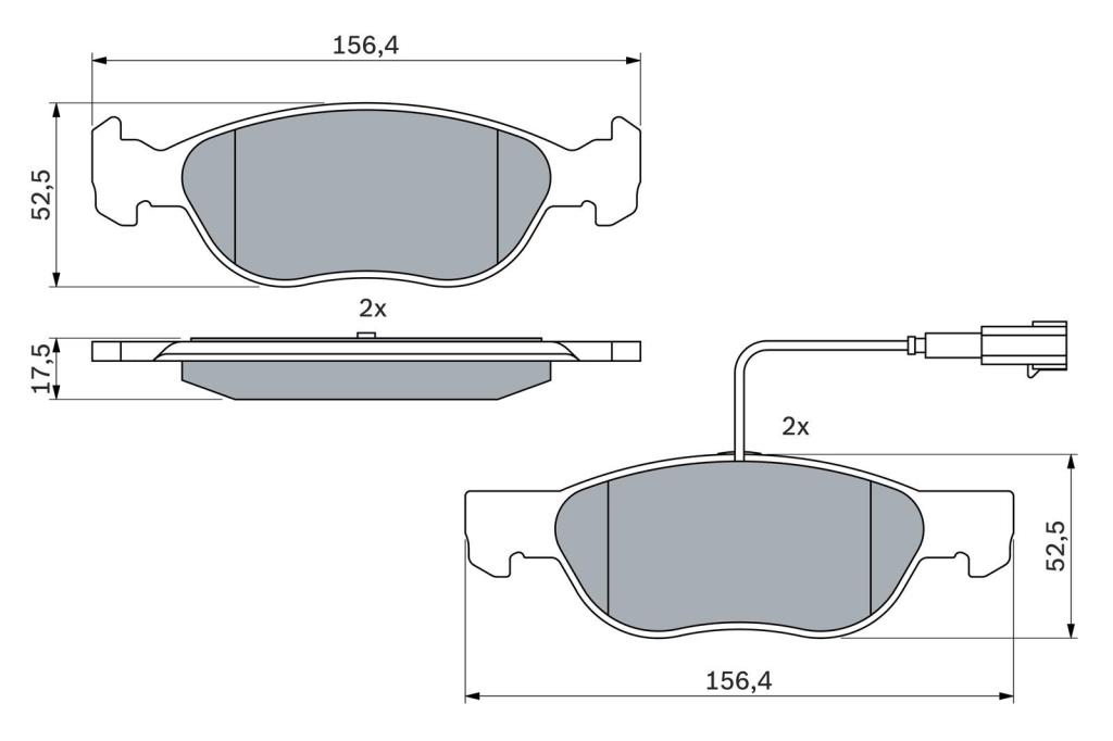 Jeu de 4 plaquettes de frein BOSCH ref. 0 986 424 362