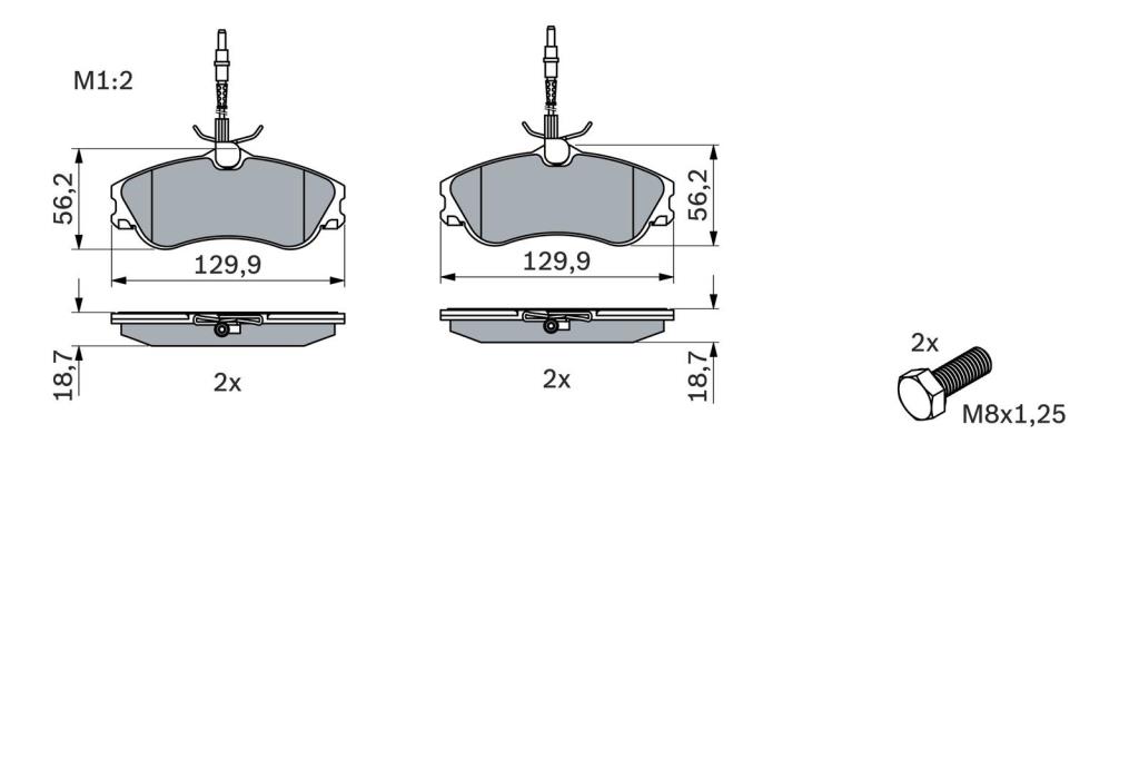 Jeu de 4 plaquettes de frein BOSCH ref. 0 986 424 414