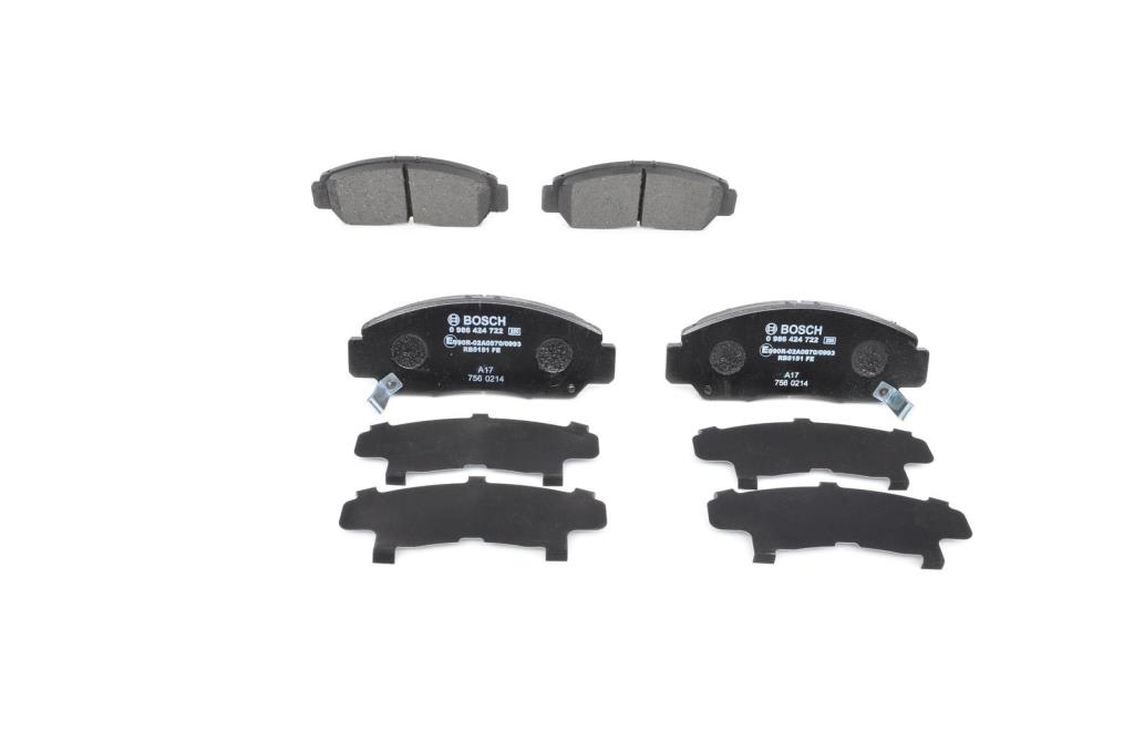 Jeu de 4 plaquettes de frein BOSCH ref. 0 986 424 722