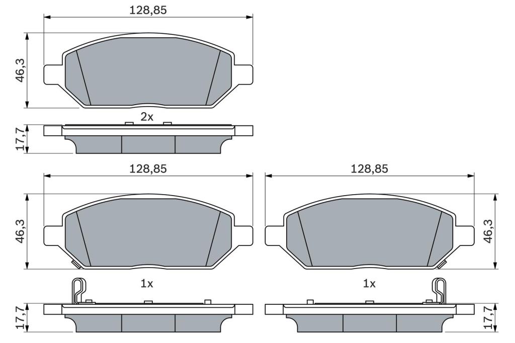 Jogo de 4 pastilhas de travão BOSCH ref. 0 986 424 842