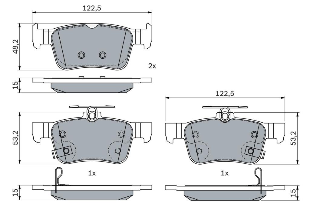 Jeu de 4 plaquettes de frein BOSCH ref. 0 986 424 879