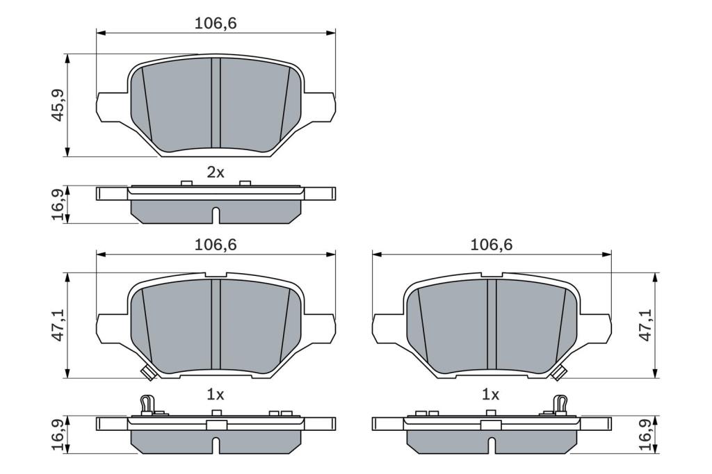 Jogo de 4 pastilhas de travão BOSCH ref. 0 986 424 895