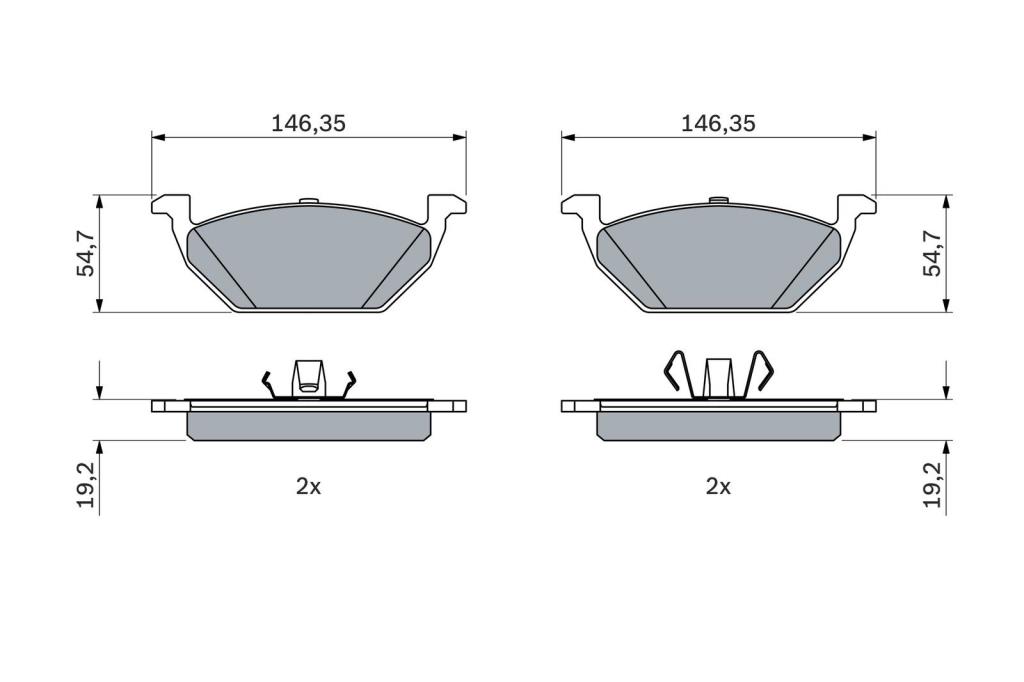 Jogo de 4 pastilhas de travão BOSCH ref. 0 986 424 933