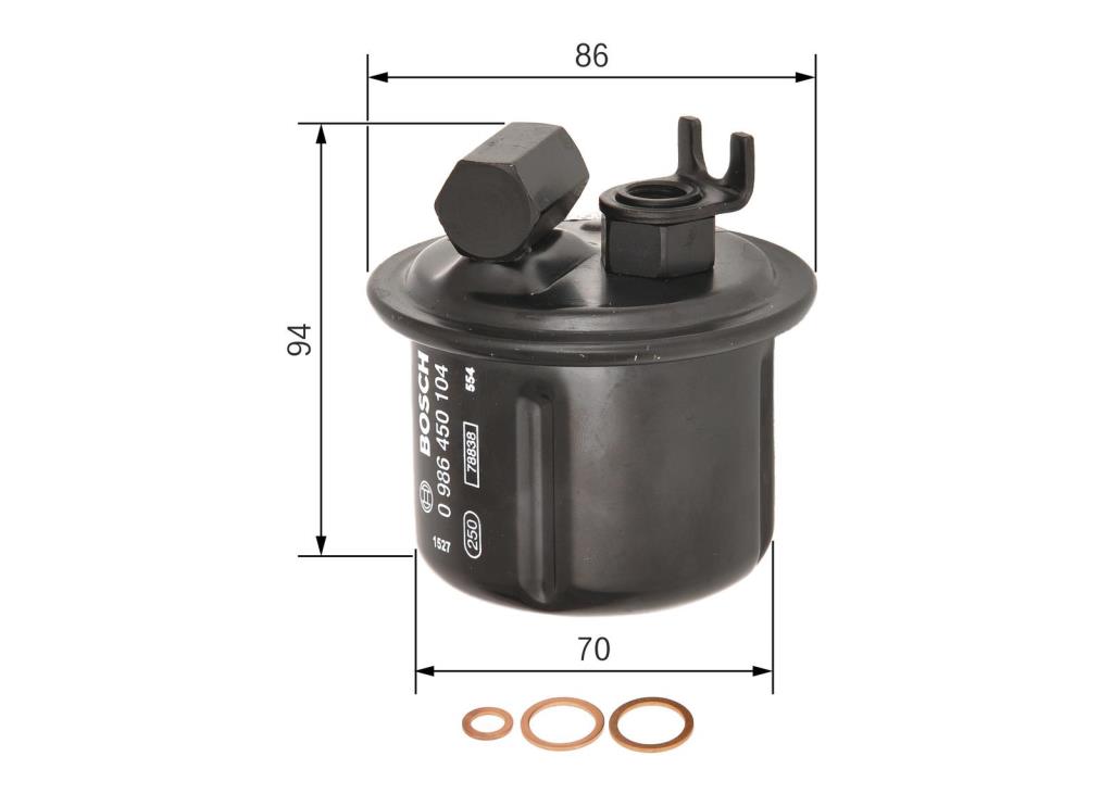 Filtre à carburant (Filtre à gasoil) BOSCH ref. 0 986 450 104