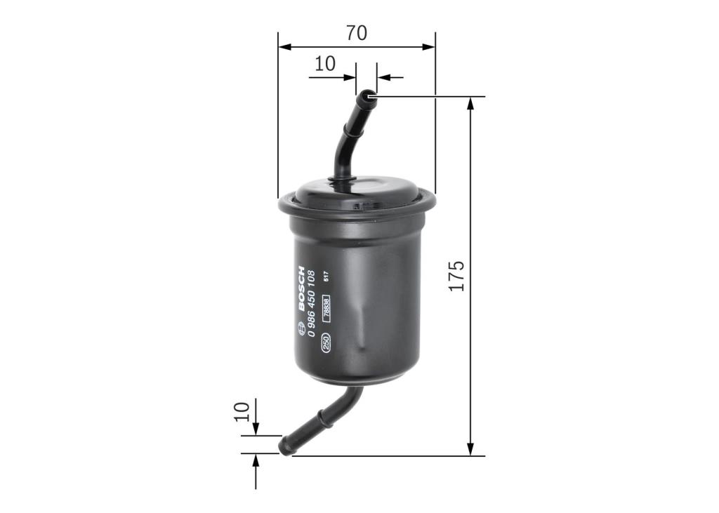 Filtre à carburant (Filtre à gasoil) BOSCH ref. 0 986 450 108