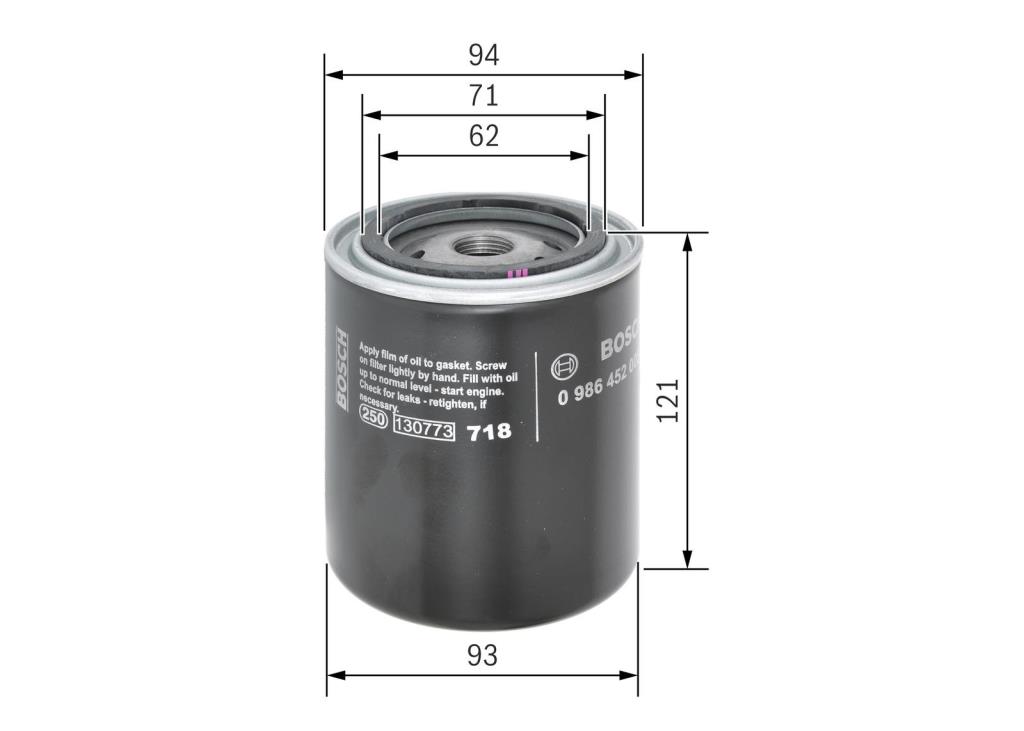 Filtro de aceite BOSCH ref. 0 986 452 005