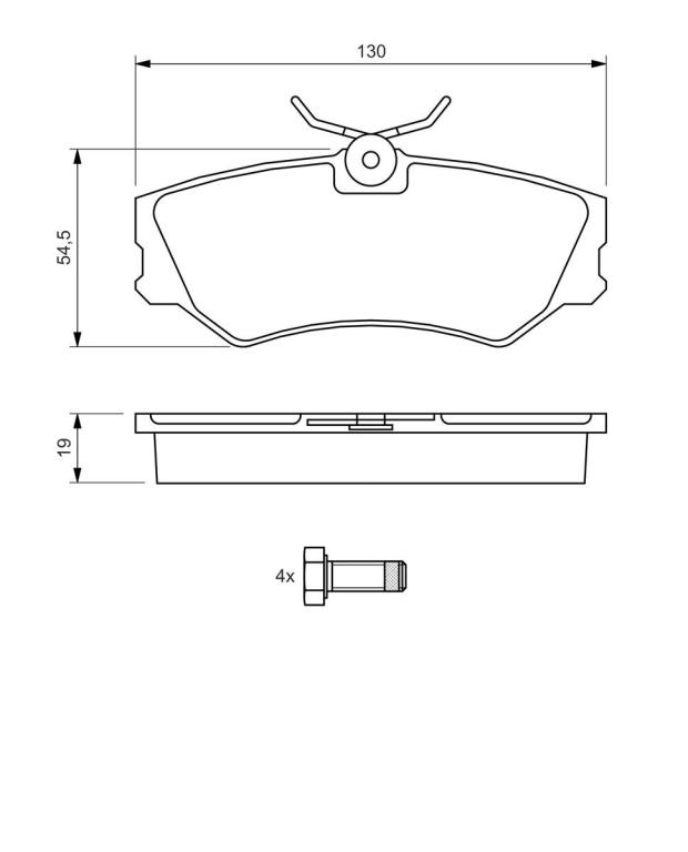 Jeu de 4 plaquettes de frein BOSCH ref. 0 986 460 941