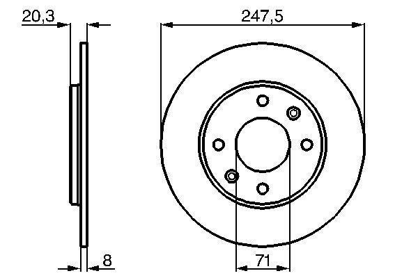 Disques de frein BOSCH ref. 0 986 478 371