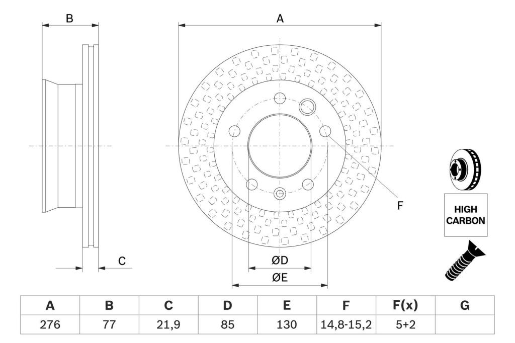 Disques de frein BOSCH ref. 0 986 478 849