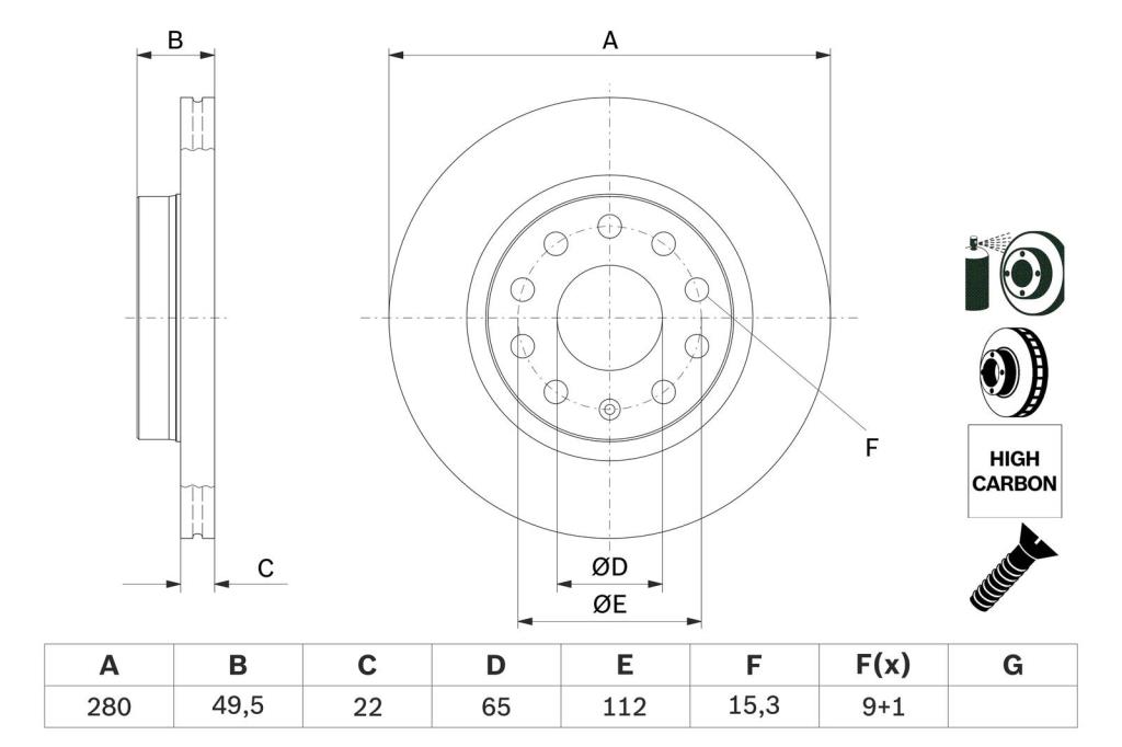 Disques de frein BOSCH ref. 0 986 479 098