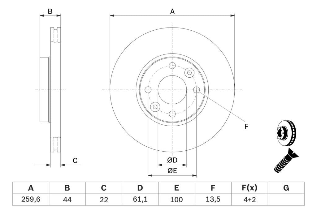 Disques de frein BOSCH ref. 0 986 479 103