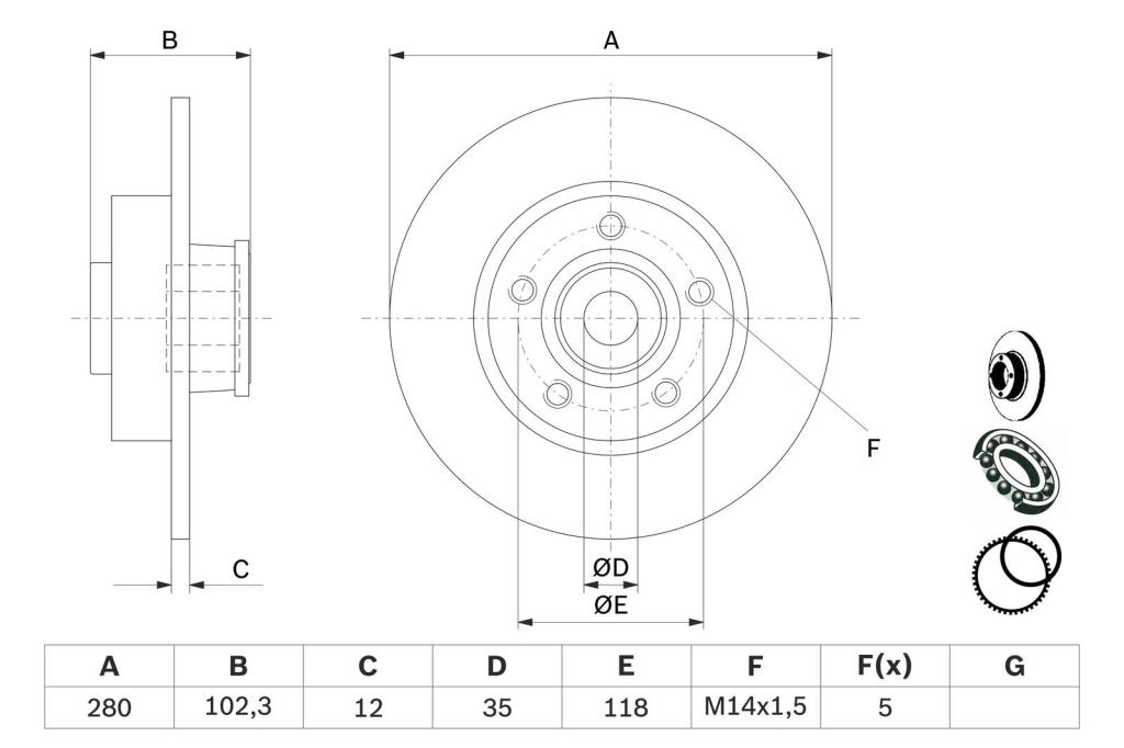 Disques de frein BOSCH ref. 0 986 479 271