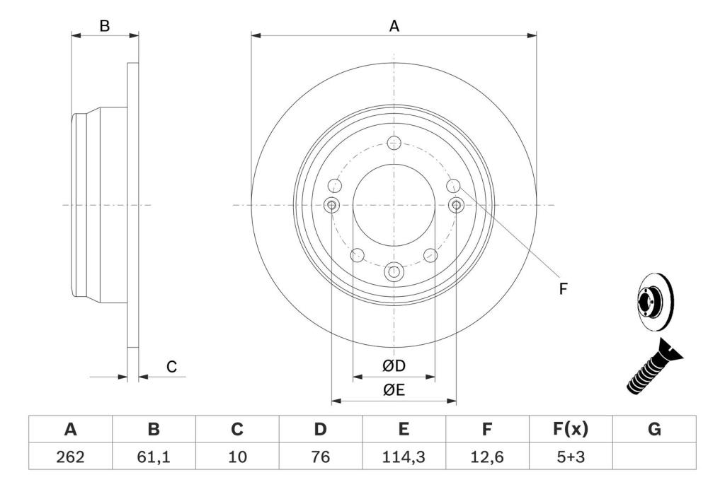 Disques de frein BOSCH ref. 0 986 479 508