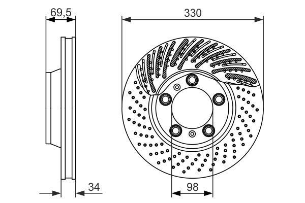 Disque de frein avant gauche BOSCH ref. 0 986 479 579