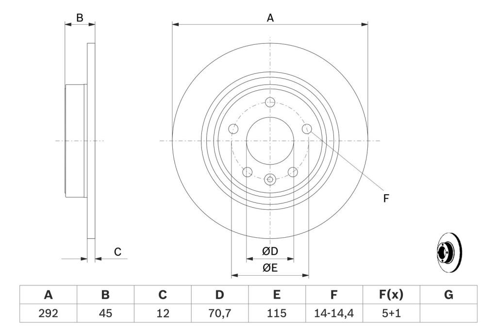 Disques de frein BOSCH ref. 0 986 479 646