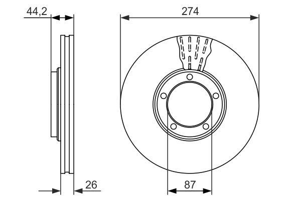 Disques de frein BOSCH ref. 0 986 479 696