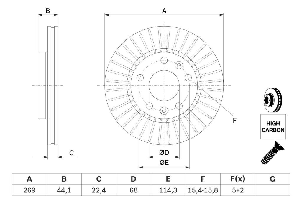 Disques de frein BOSCH ref. 0 986 479 779