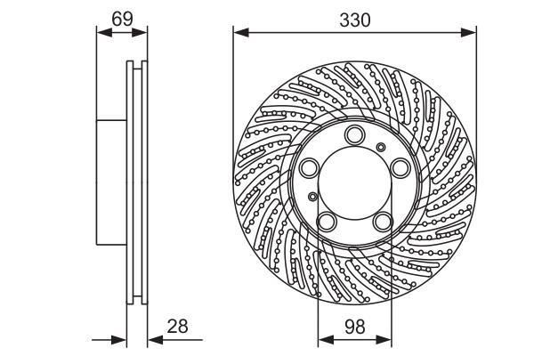 Disque de frein avant droit BOSCH ref. 0 986 479 D25