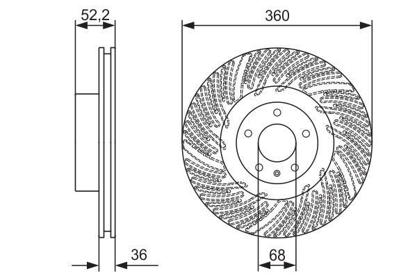 Disque de frein avant gauche BOSCH ref. 0 986 479 D27