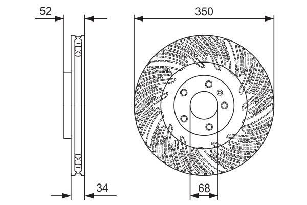 Disque de frein avant droit BOSCH ref. 0 986 479 D28
