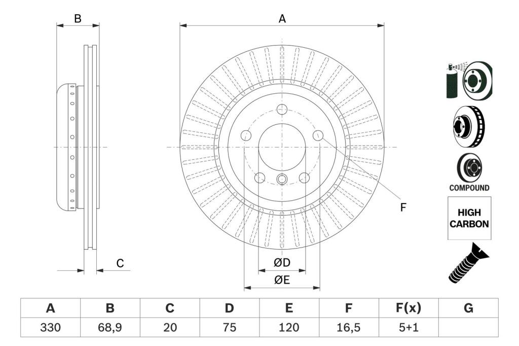 Disques de frein BOSCH 0 986 479 E04