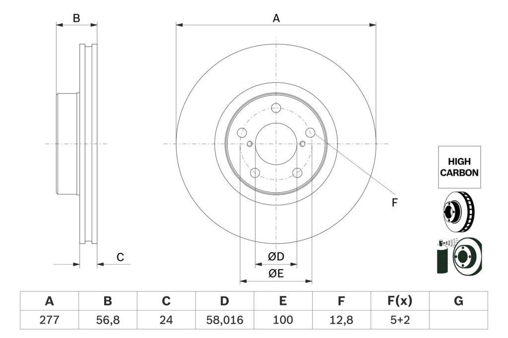 Disques de frein BOSCH ref. 0 986 479 E69