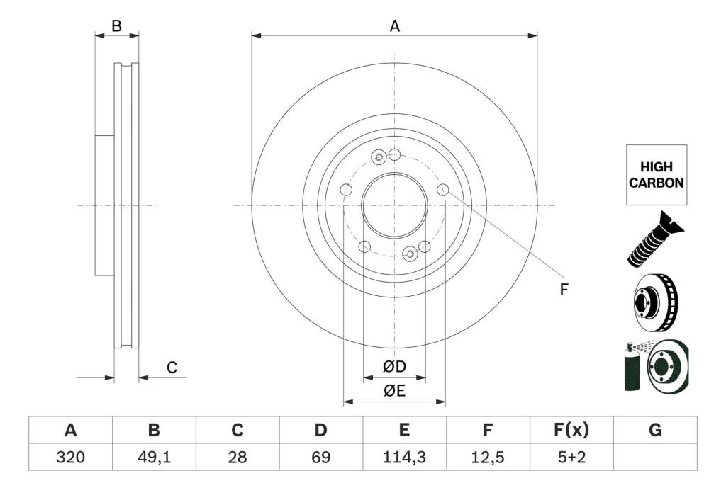 Disques de frein BOSCH ref. 0 986 479 F35