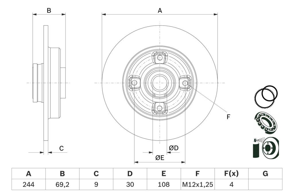 Disques de frein BOSCH ref. 0 986 479 F74