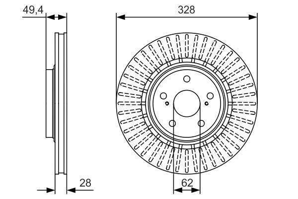 Disques de frein BOSCH ref. 0 986 479 T00