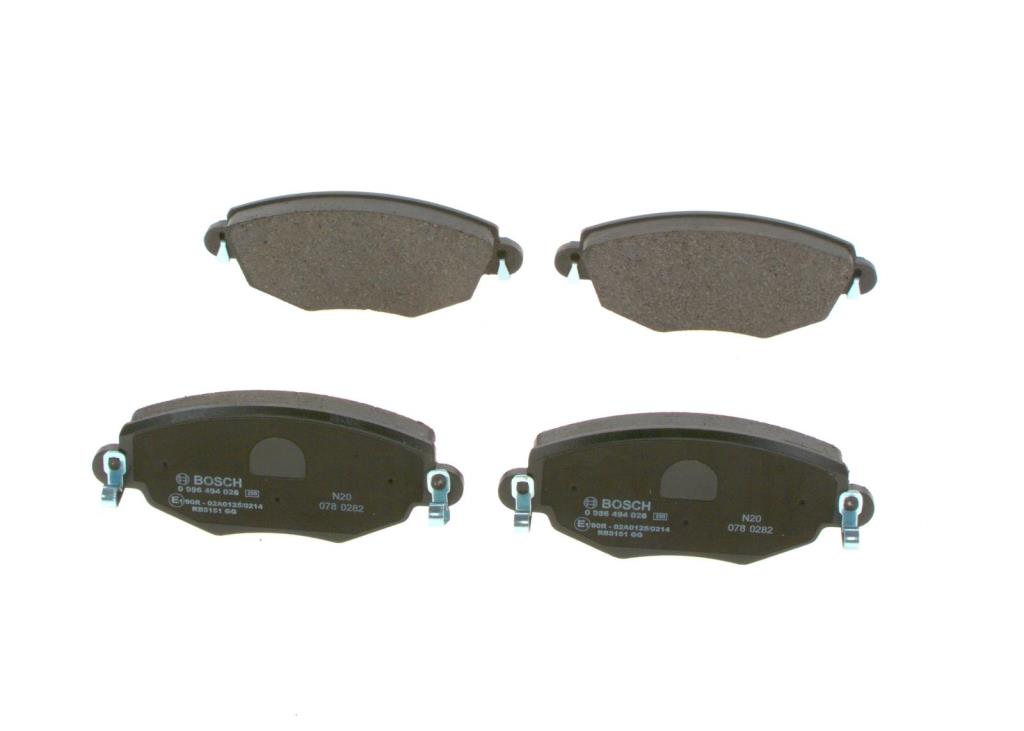 Jeu de 4 plaquettes de frein BOSCH ref. 0 986 494 026