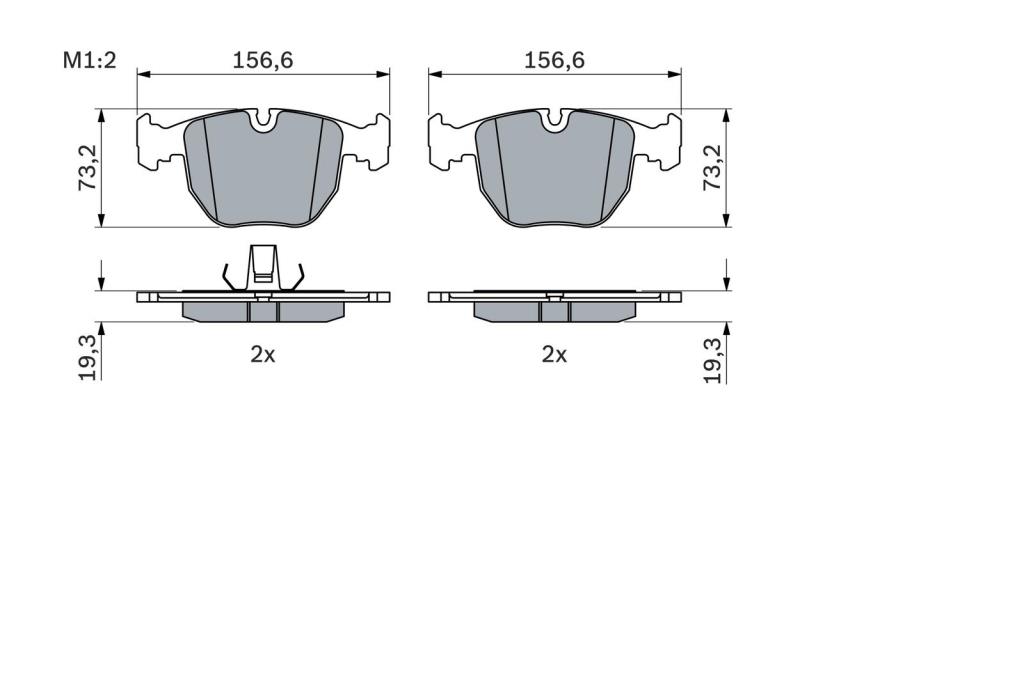 Jeu de 4 plaquettes de frein BOSCH ref. 0 986 494 028