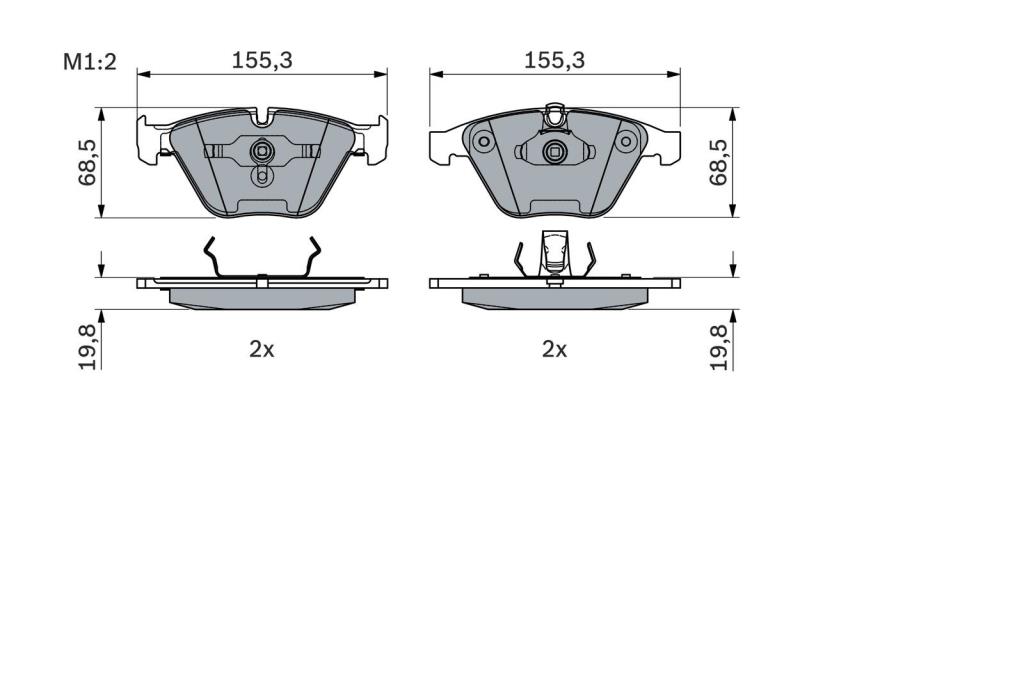 Jeu de 4 plaquettes de frein BOSCH ref. 0 986 494 036