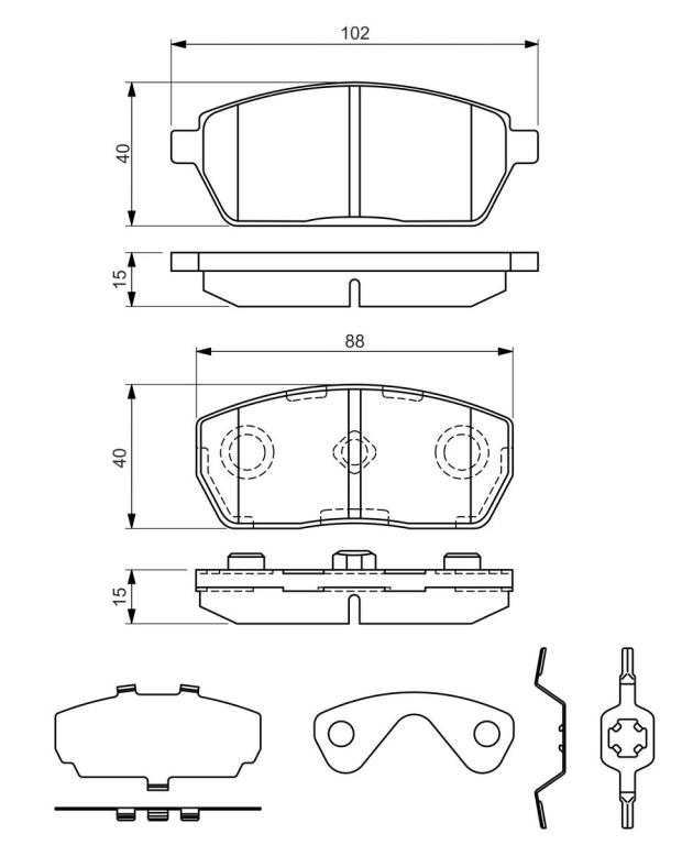 Kit de plaquettes de frein, frein à tambour (Garniture de frein à tambour) BOSCH 0 986 494 312