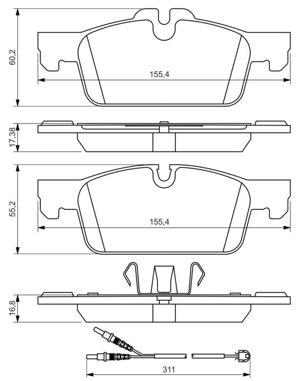 Jogo de 4 pastilhas de travão BOSCH ref. 0 986 494 527
